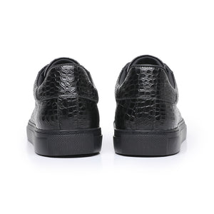 LuxeLeather Textured Lace-up Platform Sneakers