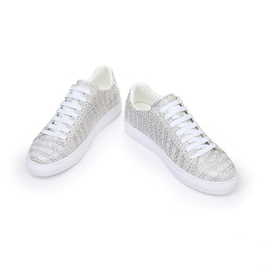 LuxeLeather Textured Lace-up Platform Sneakers