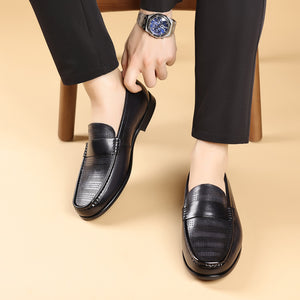 LuxLeather Elegant Genuine Leather Slip On Loafers