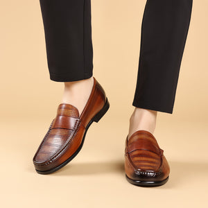 LuxLeather Elegant Genuine Leather Slip On Loafers