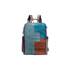 Luxury Exotic Patchwork Leather Laptop Backpack