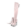 LuxeExo Pointed Toe High Heel Platform Long Boots