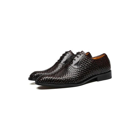 LuxeLeather Exotic Lace Business Dress Shoes