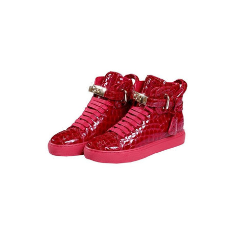 Luxury CrocEmboss High Top Fashion Sneakers