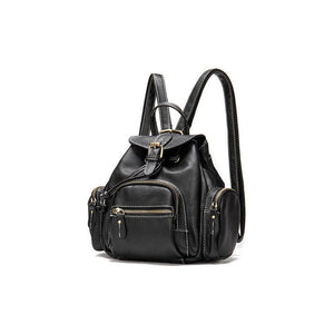 Luxury Exotic Leather Zipper Strap Arcuate Backpack