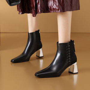 ElegantLuxe Chic Zipper High Heel Boots