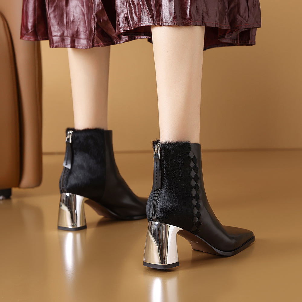 ElegantLuxe Chic Zipper High Heel Boots