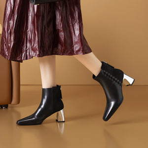 ElegantLuxe Chic Zipper High Heel Boots