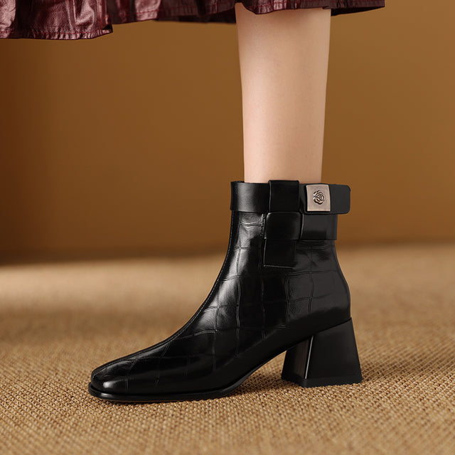 ElegantLuxe Chic Zipper High Heel Boots