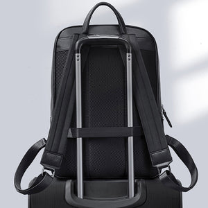 LeatherLux Cowhide Travel Computer Backpack