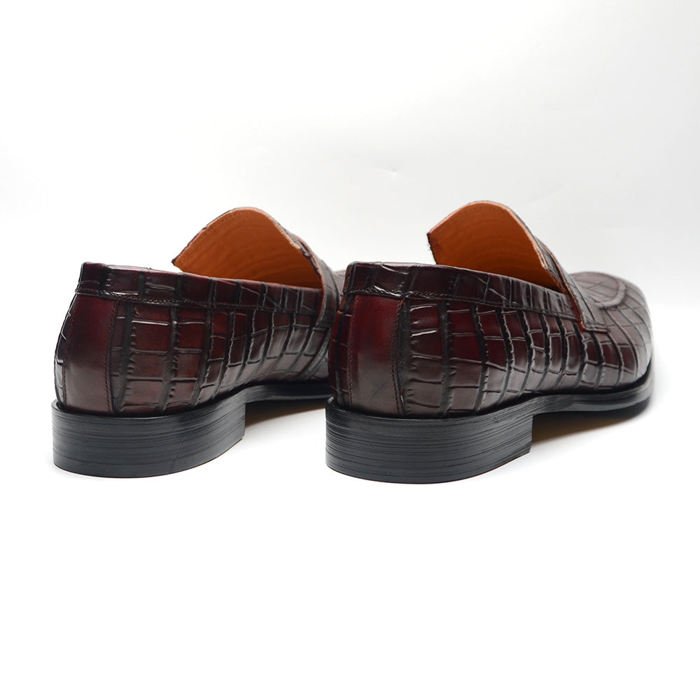 AlliLux Carved Round Toe Slip On Loafers