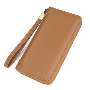 ChicLeather Zipper Long Wallet