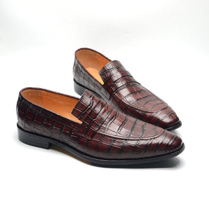 AlliLux Carved Round Toe Slip On Loafers