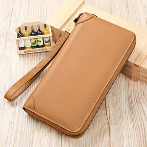 ChicLeather Zipper Long Wallet