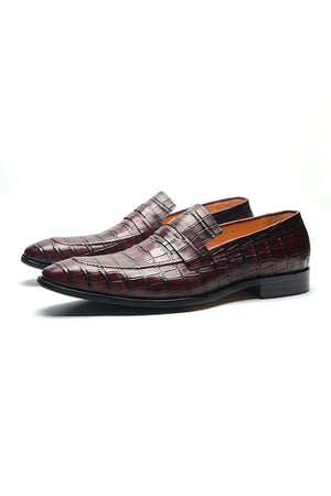 AlliLux Carved Round Toe Slip On Loafers