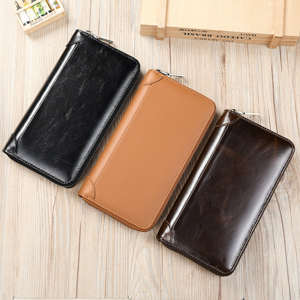 ChicLeather Zipper Long Wallet