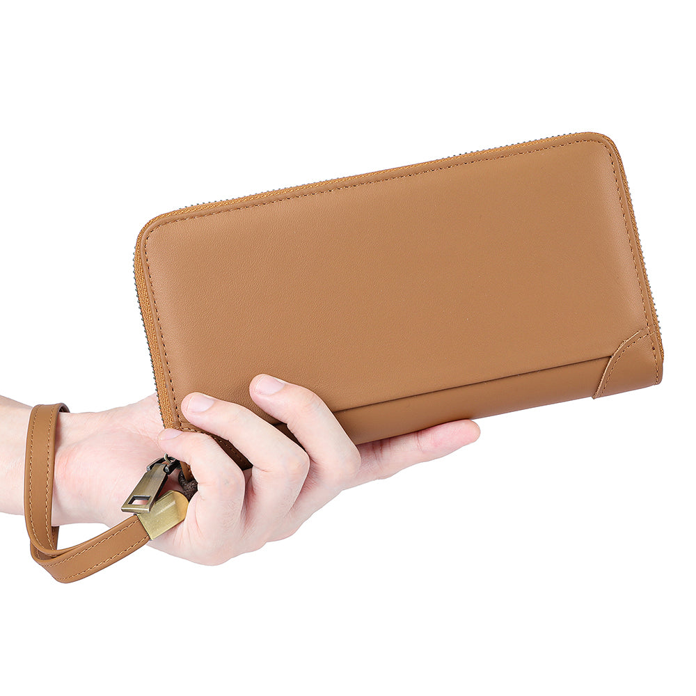 ChicLeather Zipper Long Wallet