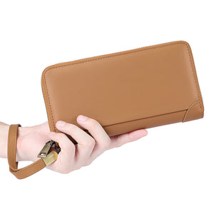 ChicLeather Zipper Long Wallet