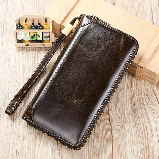 ChicLeather Zipper Long Wallet