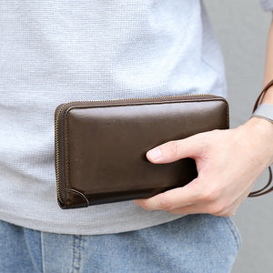 ChicLeather Zipper Long Wallet