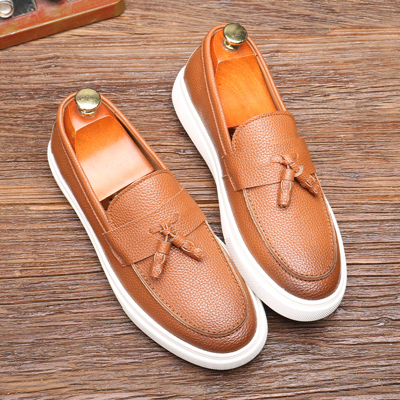 LuxePU Slip On Brogue Shoes