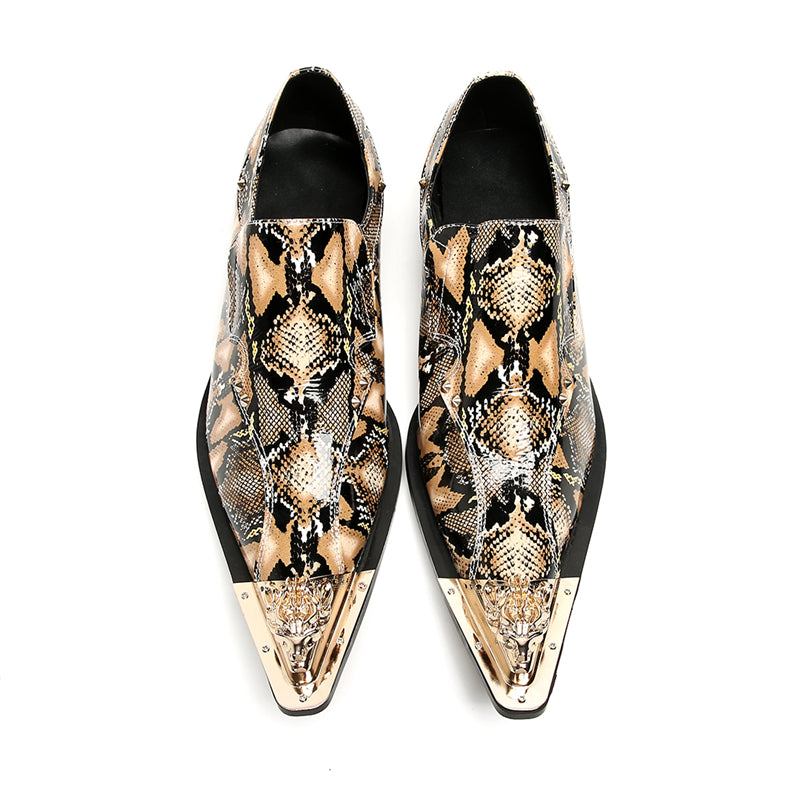 Luxe Exotic Texture Leather Slip-on Dress Shoes