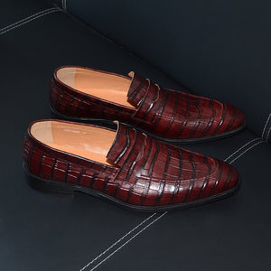 AlliLux Carved Round Toe Slip On Loafers