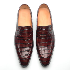 AlliLux Carved Round Toe Slip On Loafers