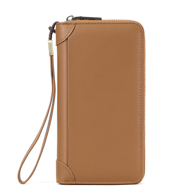 ChicLeather Zipper Long Wallet