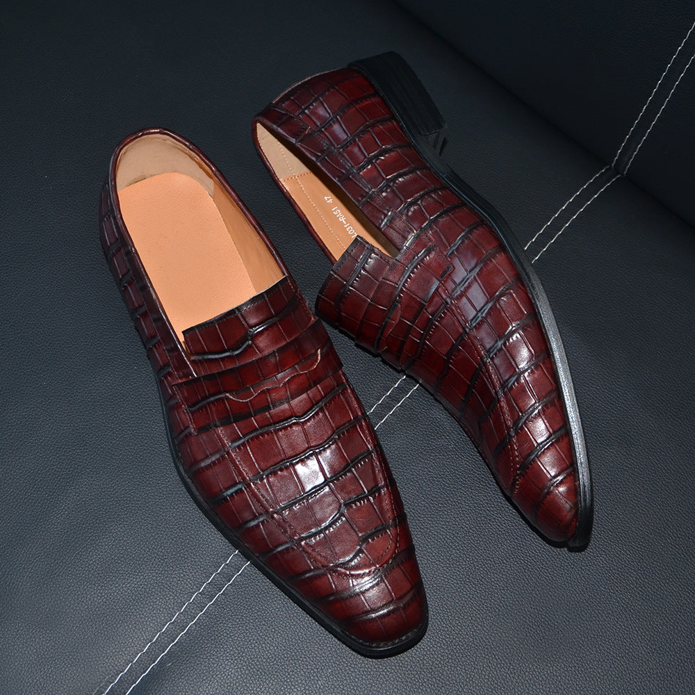 AlliLux Carved Round Toe Slip On Loafers