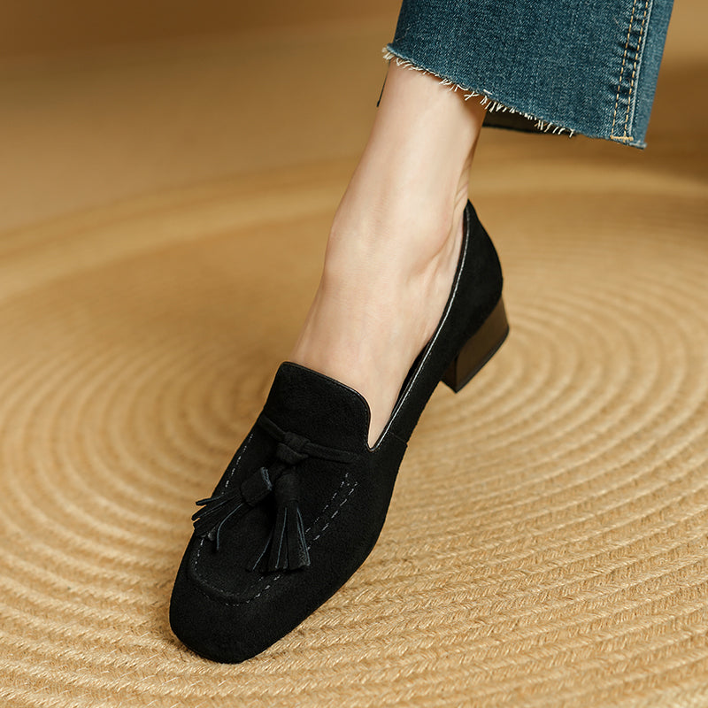 Luxury Cow Suede Leather Slip-on Loafers