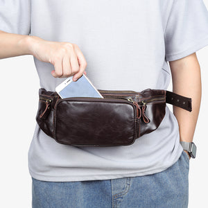 Luxury Leather Pillow Waist Messenger Bag