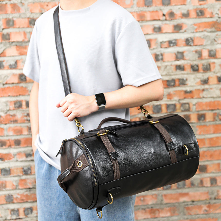 Deluxe Retro Leather Zipper Travel Messenger Bag