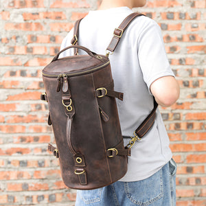 Deluxe Retro Leather Zipper Travel Messenger Bag N022