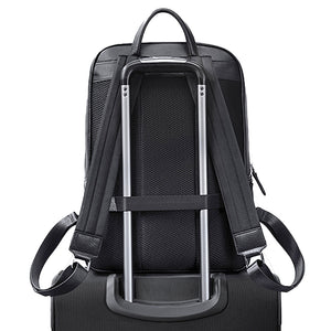 LeatherLux Cowhide Business Travel Computer Backpack