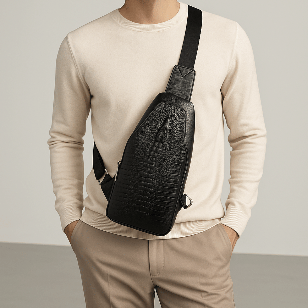 Veltique Croc Messenger Bag