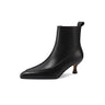 Chic Leather Pointed Toe Zip High Heel Boots