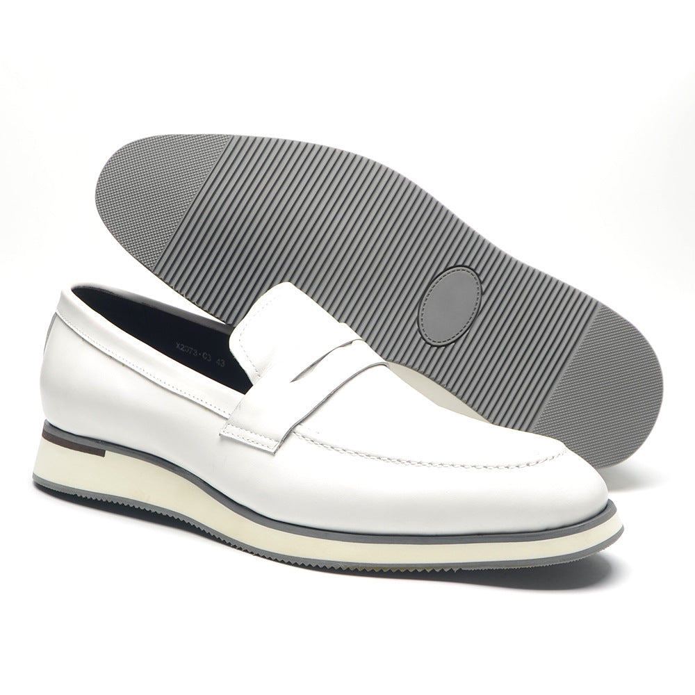 Chic CrocLeather Round Toe Slip-On Dress Shoes