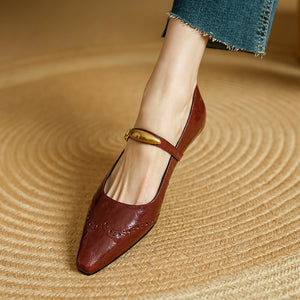 Chic Mary Janes Pointed Toe Strap Shoes