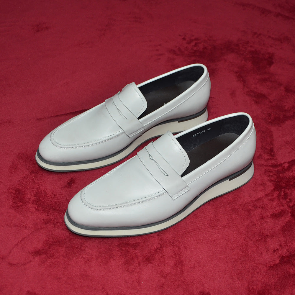 Chic CrocLeather Round Toe Slip-On Dress Shoes