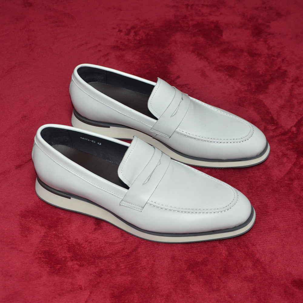 Chic CrocLeather Round Toe Slip-On Dress Shoes