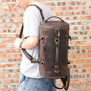 Deluxe Retro Leather Zipper Travel Messenger Bag N022