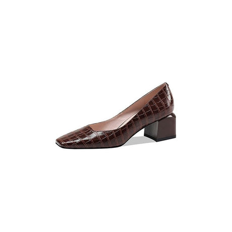 Luxeleather Square Heel Slip On Dress Shoes123 - FINAL SALE