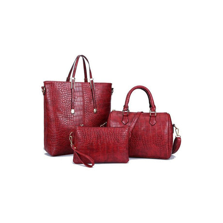 Luxury CrocChic 3 Piece Clutch Wallet Shoulder Bag