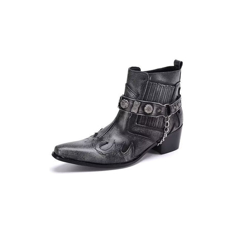 LuxeLeather Exotic Statement Dress Boots