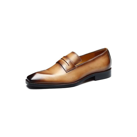 LuxeLeather Embossed Slip On Dress Shoes