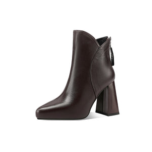 Autumn Elegance Thick Heels Ankle Boots