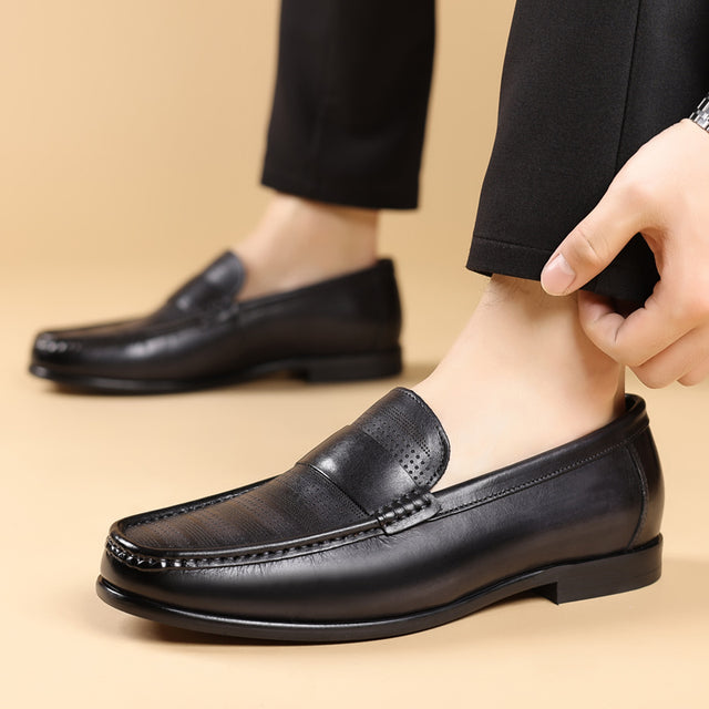 LuxLeather Elegant Genuine Leather Slip On Loafers