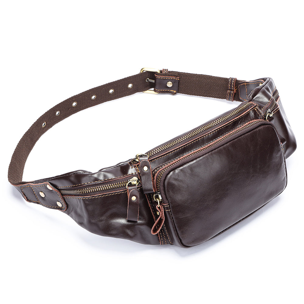 Luxury Leather Pillow Waist Messenger Bag