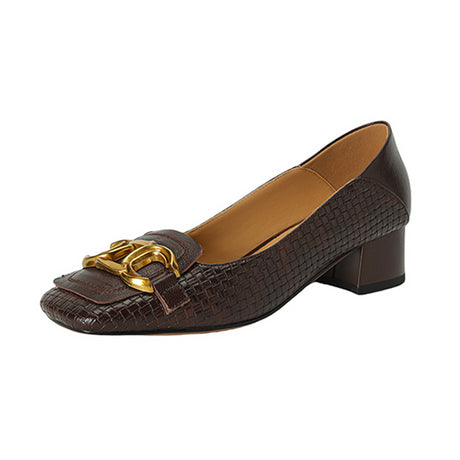 Chic CrocTex Square Toe Low-med Heels